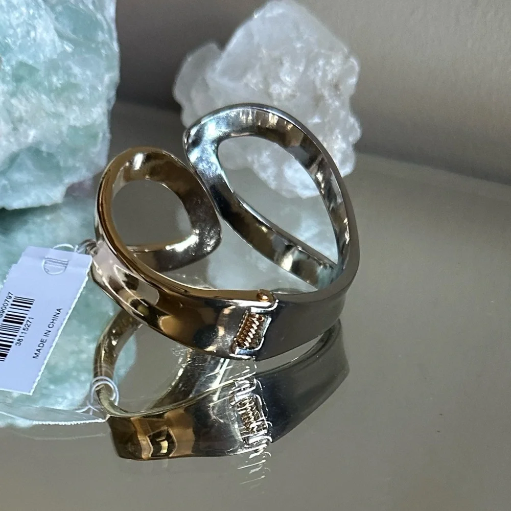 Mixed Metal Gold and Silver Cuff Bracelet